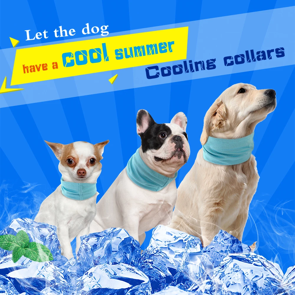 Instant Ice Cooling Dog Bandana Summer Dog Colling Collar Pet Scarf for Small Dogs collar perro for Chihuahua French Bulldog