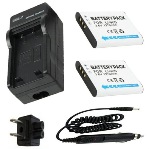 Li 90B LI 92B Battery (2 Pack) + Charger for Olympus Stylus SH 1 SH 2