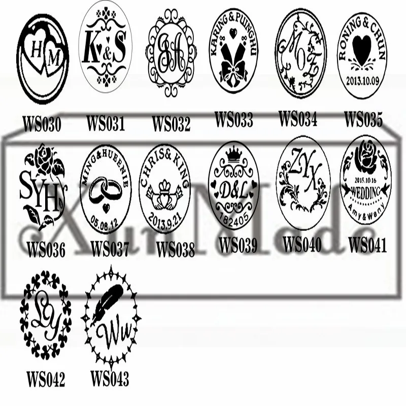  double letter design wedding Invitation Retro antique sealing wax stamp customize logo Personalized - 32343987571