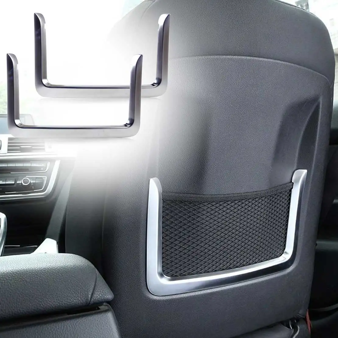 Beler 2 шт. хромированная задняя сетчатая Накладка для сиденья, подходит для BMW 3 серии F30 F31 4 серии F32 F33 2013