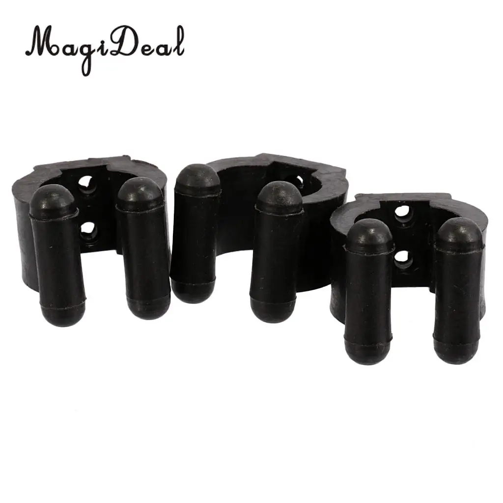 MagiDeal Professional 6Pcs/Lot Small Plastic Cue Clips Round Replacement Cue Clips for Cue Racks Indoor Funny Sport Gifts Black