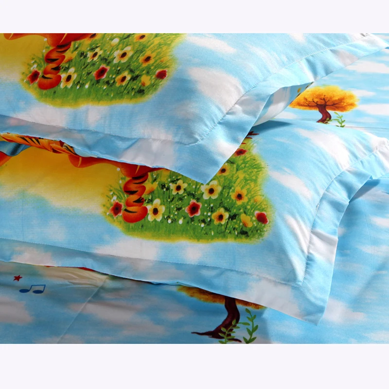 Дисней мультфильм Винни Тигр поросенок детей постельных принадлежностей пододеяльник/плоский лист/наволочки. Постельное белье для детей украшения спальни