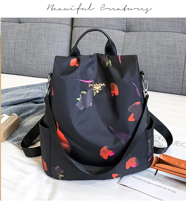 Оксфорд рюкзак женский водонепроницаемый рюкзак с цветочным принтом школьные сумки для подростков дорожная сумка для девочки mochila feminina большой емкости