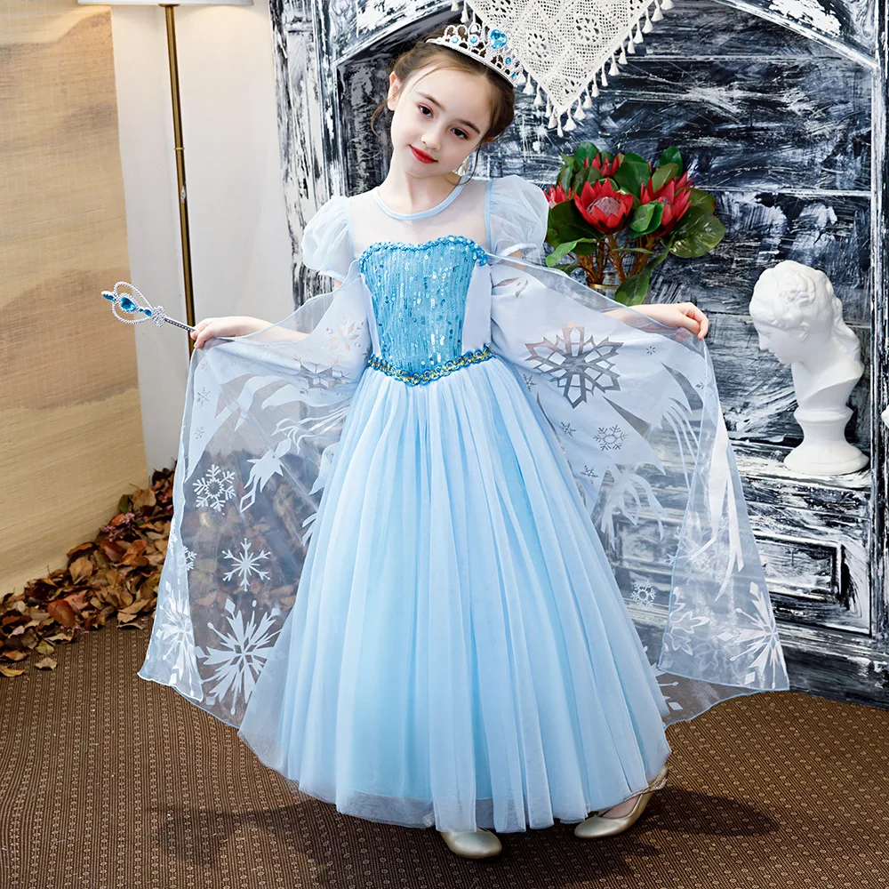 Snow Queen Elsa Dresses Princess Elsa Dress For Girls Elsa Cosplay 