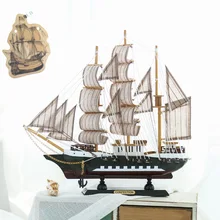 Средиземноморский стиль, домашний декор, модель корабля, морской деревянный корабль, лодка, миниатюрное украшение для дома, рождественский подарок для детей