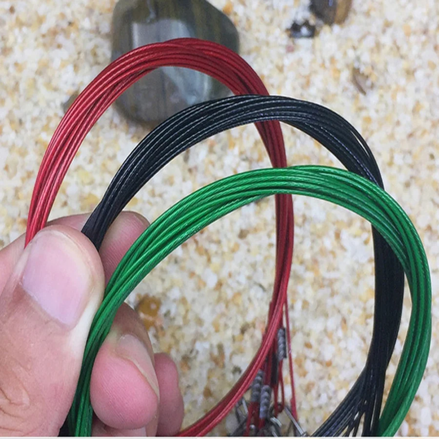 10 шт./лот 50 см 150LB Fly Fishing Lead Line Leader Wire Leading ассортимент втулок вертлюжные стальные