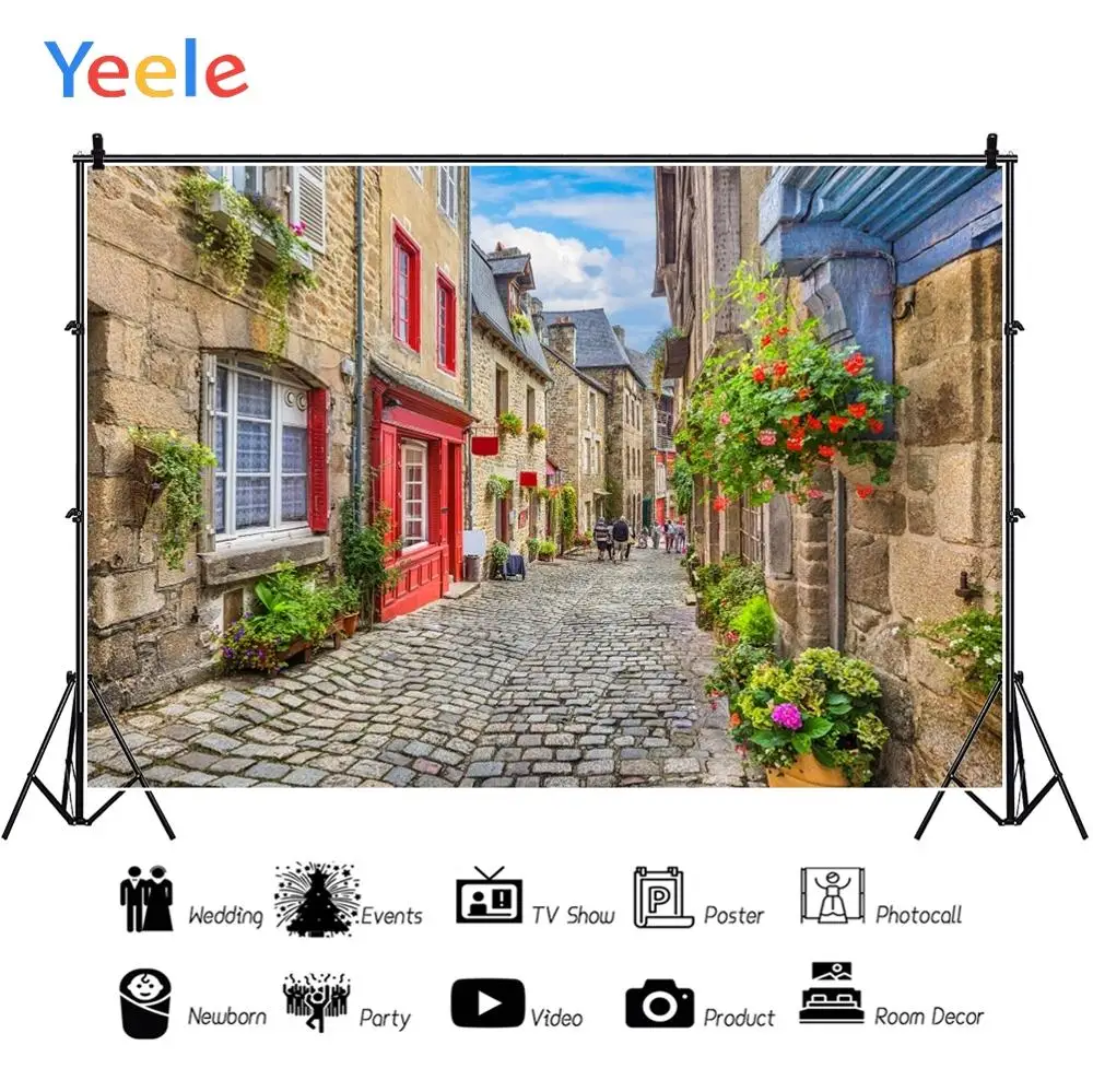 Фоны для фотосъемки Yeele в европейском деревенском городском стиле дома каменной
