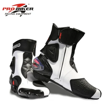 

PRO-BIKER SPEED Ankle Joint Protective Gear Motorcycle Boots Moto Shoes Motorcycle Riding Racing Motocross Boots BLACK RED WHITE