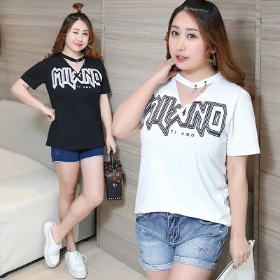 

Korean Style Casual Cotton O-Neck Slim Short Sleeve Plus Size XL-4XL Women T-Shirts 2019 Summer New Top Selling Lady Tops Tees