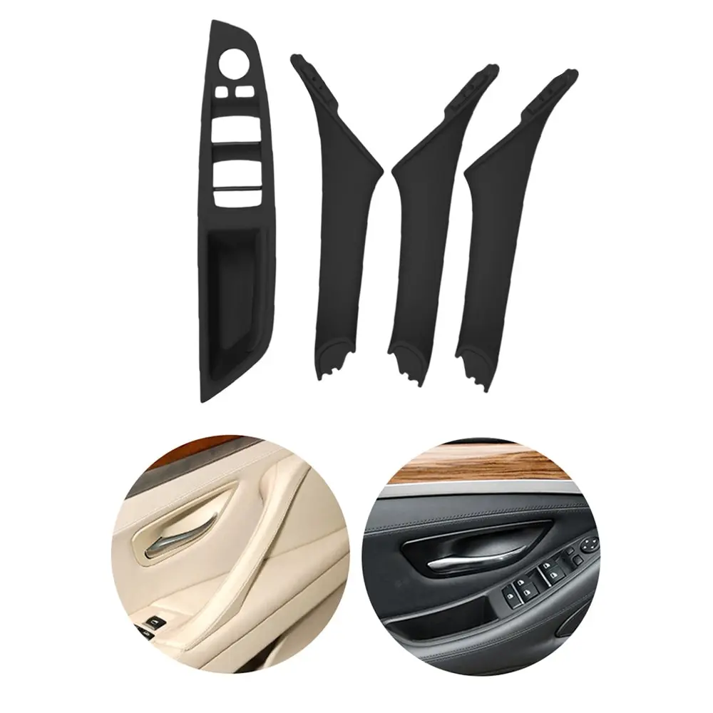 cheap 2019 4Pcs Left Hand Drive For BMW 5 series F10 F11 F18 Beige Black Car Interior Inner Door Handle Panel Pull Trim Cover