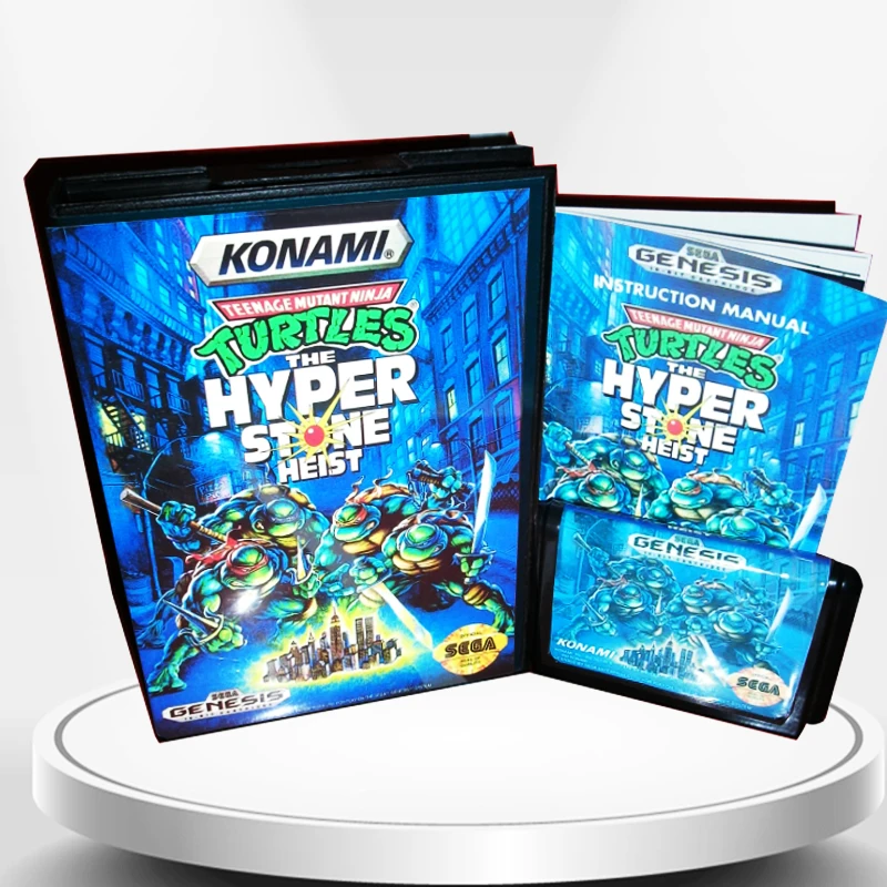 

Turtles the Hyper Stone Heis with Box and Manual for MD MegaDrive Genesis Video Game Console 16 bit MD card