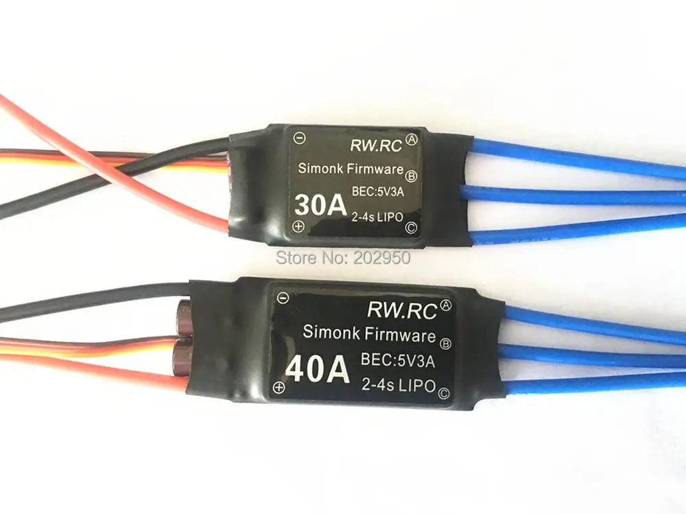 

1piece Simonk 30A/40A 2-4S Brushless ESC Speed Control For Multicopter