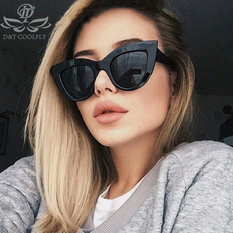Кошачий глаз солнцезащитные очки для женщин цветные линзы Ретро стиль модный