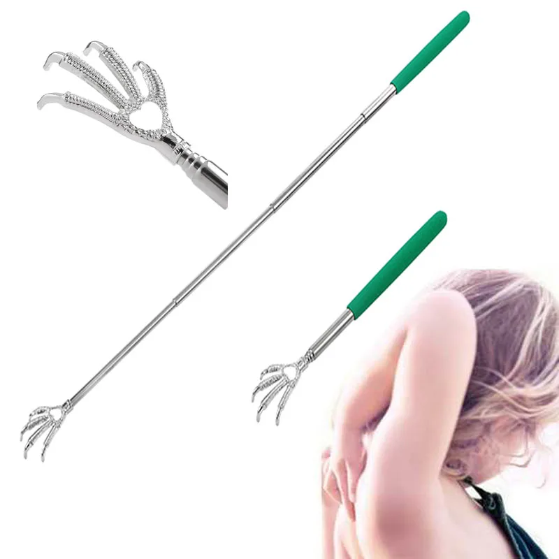 

hand body back massager Handy Stainless Pen Clip Back Scratcher Telescopic Pocket Scratching Massage Bear claw back scratcher