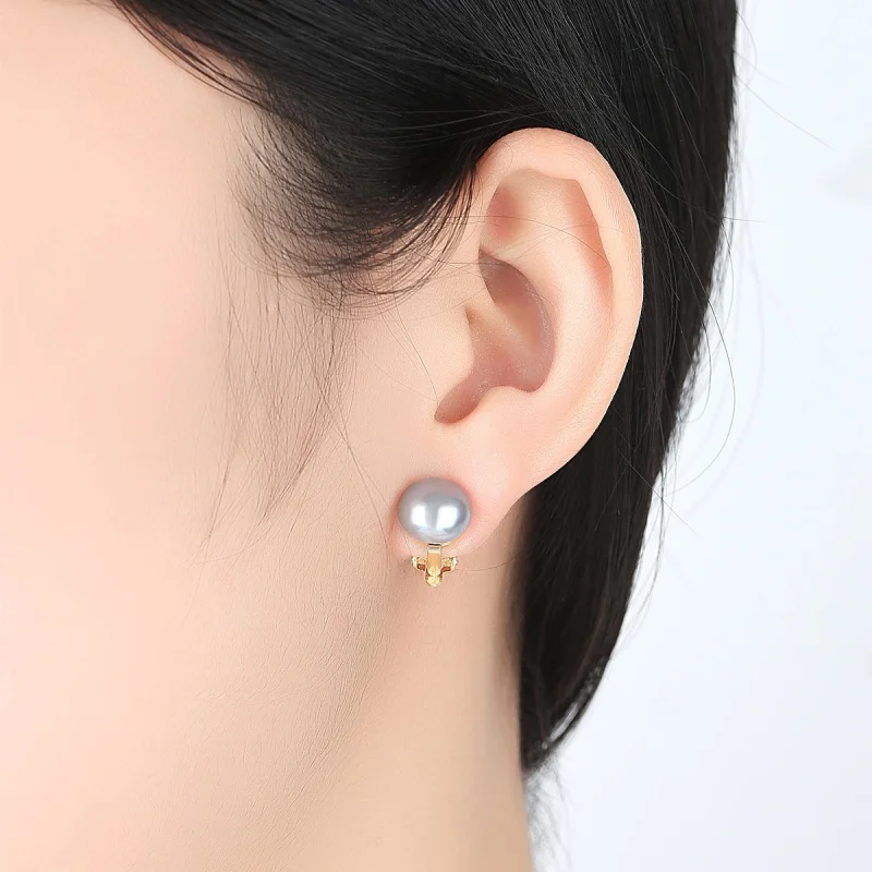 JOYMARK 4 Colors Freshwater Pearl Clip Earrings For Women Sterling Silver Ear Clip No Need Pierced Ears Fashion Jewelry JPSE048
