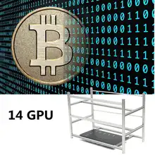 Open Air Mining Rig Stackable Frame Case 10 LED Fans For 14 GPU ETH BTC Ethereum New Computer Mining Case Frame Server Chassis