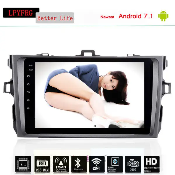 Perfect 4G+64G 2 din android car dvd player for toyota corolla 2007 2008 2011 car radio gps with steering wheel navigation Android 9.0 5
