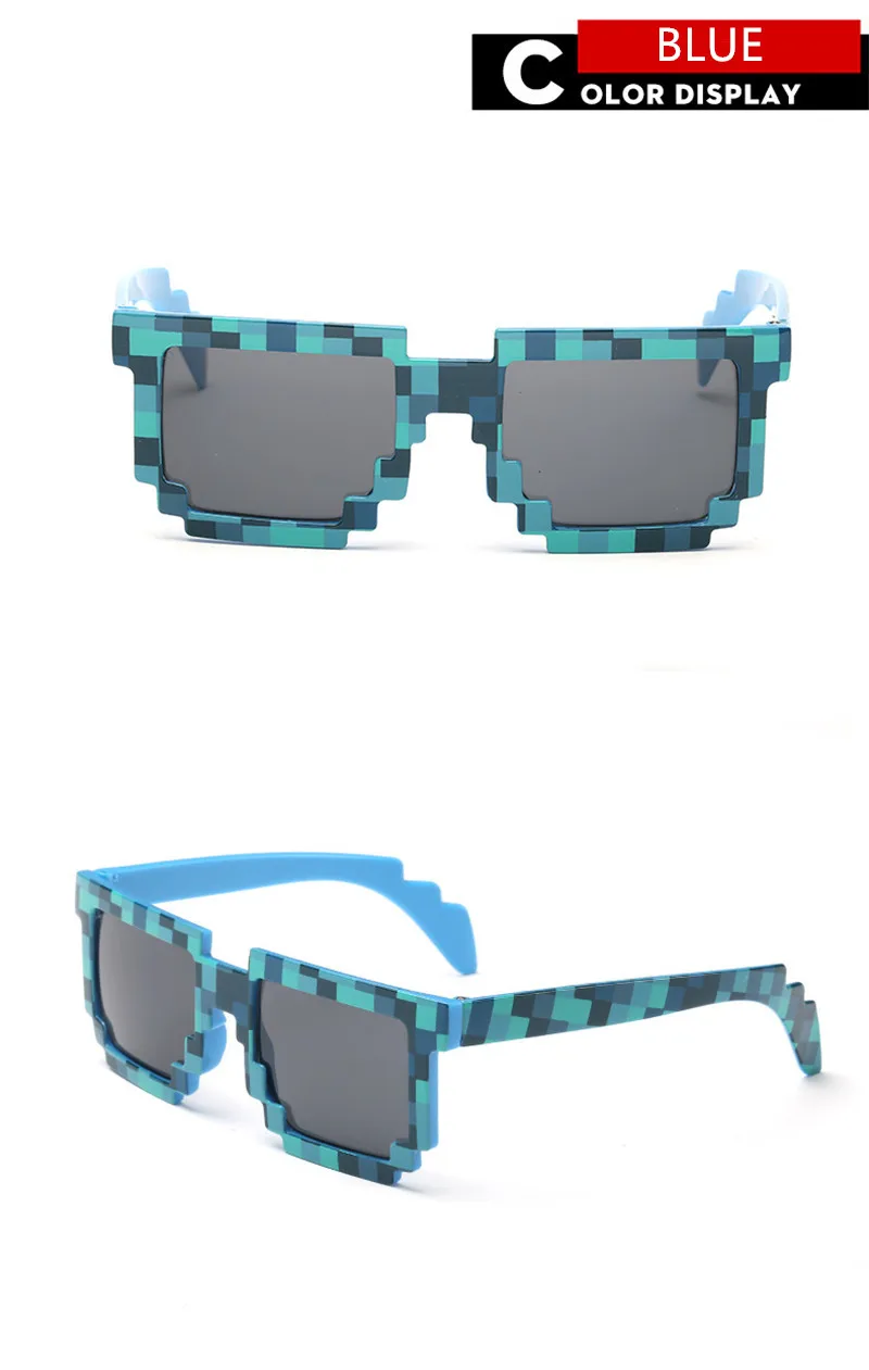 Longkeperer модные детские очки меньшего размера солнцезащитные очки мозаика для мальчиков и девочек пиксельные очки с футляром детский подарок