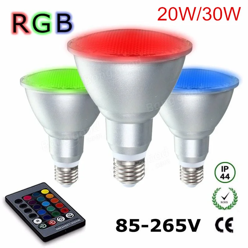 

10W 20W RGB Spotlight Remote Control Aluminum Par30 Par38 Dimmable Spot Light Bulb AC85-265V Bulb