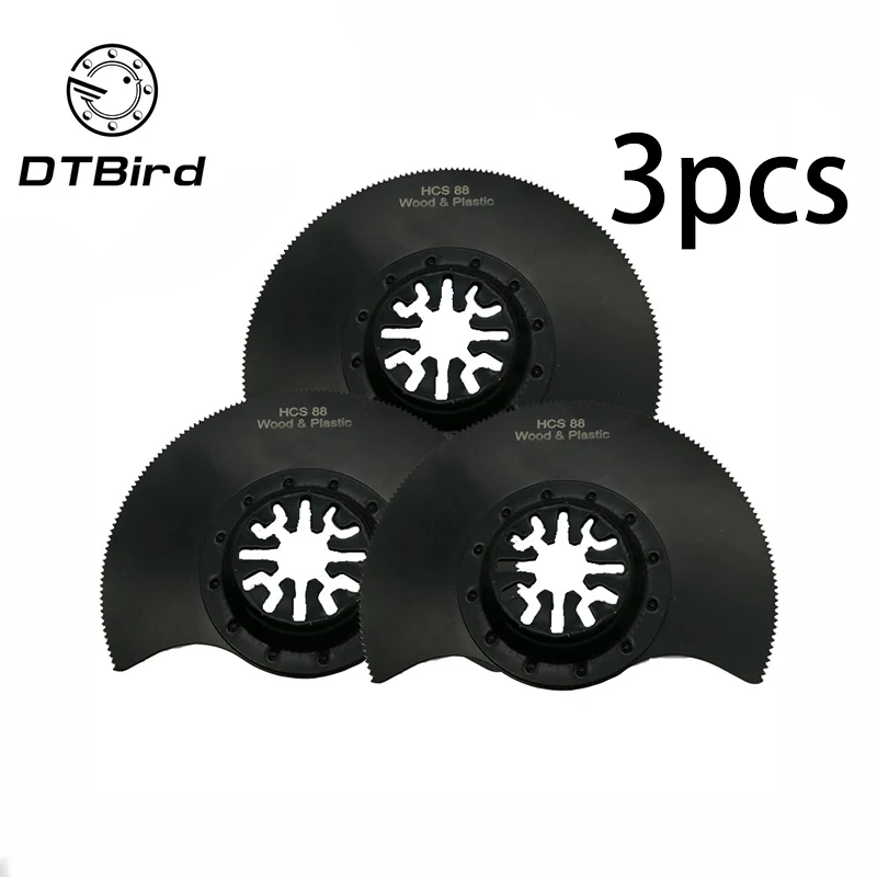 

3pcs 88mm Flush Segment Oscillating Multi Tool Saw Blades For Renovator Tool For Multimaster Wood Plastic Woodworking