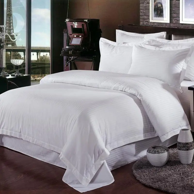 Fashion High Quality Strped Bedding Set Quality Family Adult Simple