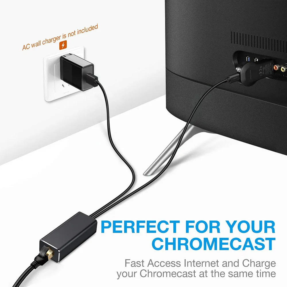 Fire tv Stick HD 480 Мбит/с Micro USB2.0 к RJ45 Ethernet адаптер 10/100 Мбит/с для нового Fire tv/Google Home/Chromecast ультра аудио