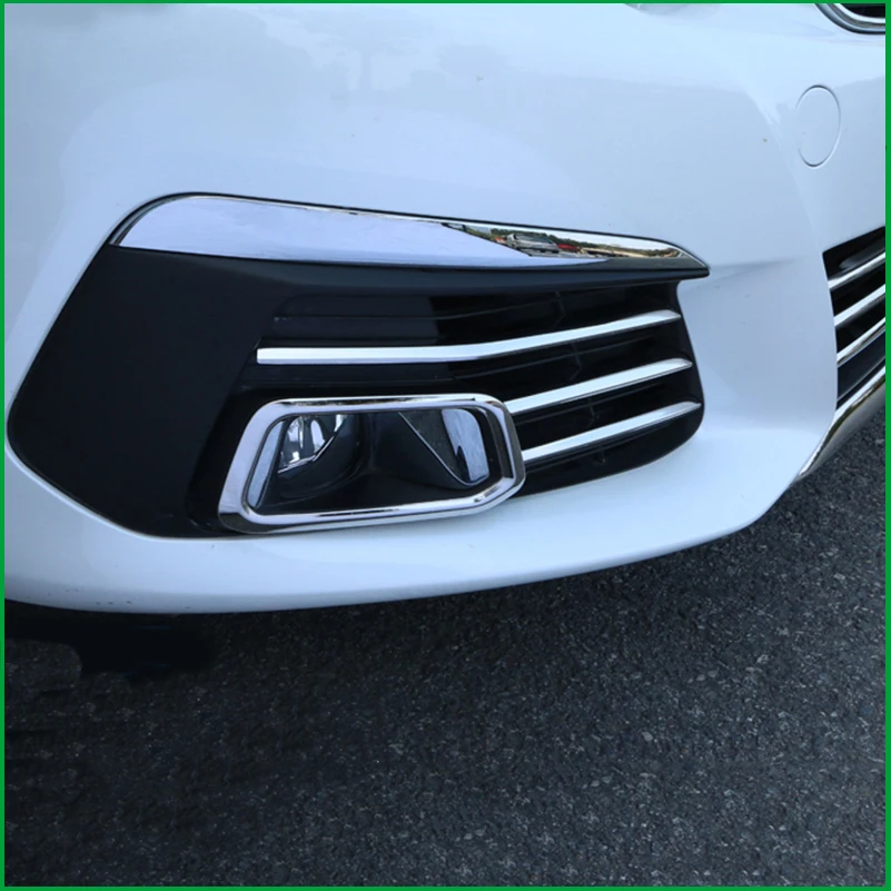 NEW PEUGEOT 308 2013-2017 FRONT BUMBER FOG LIGHT GRILL WITH MOULDINGS PAIR SET