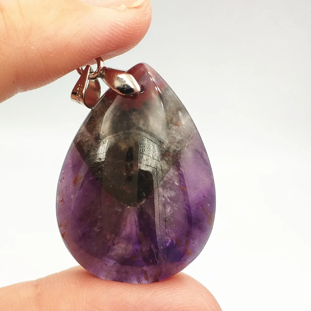

Genuine Natural Auralite 23 Purple Red Woman Man Gemstone Canada Pendant 32x24x10mm Healing Reiki Stone Drop Shipping AAAAA