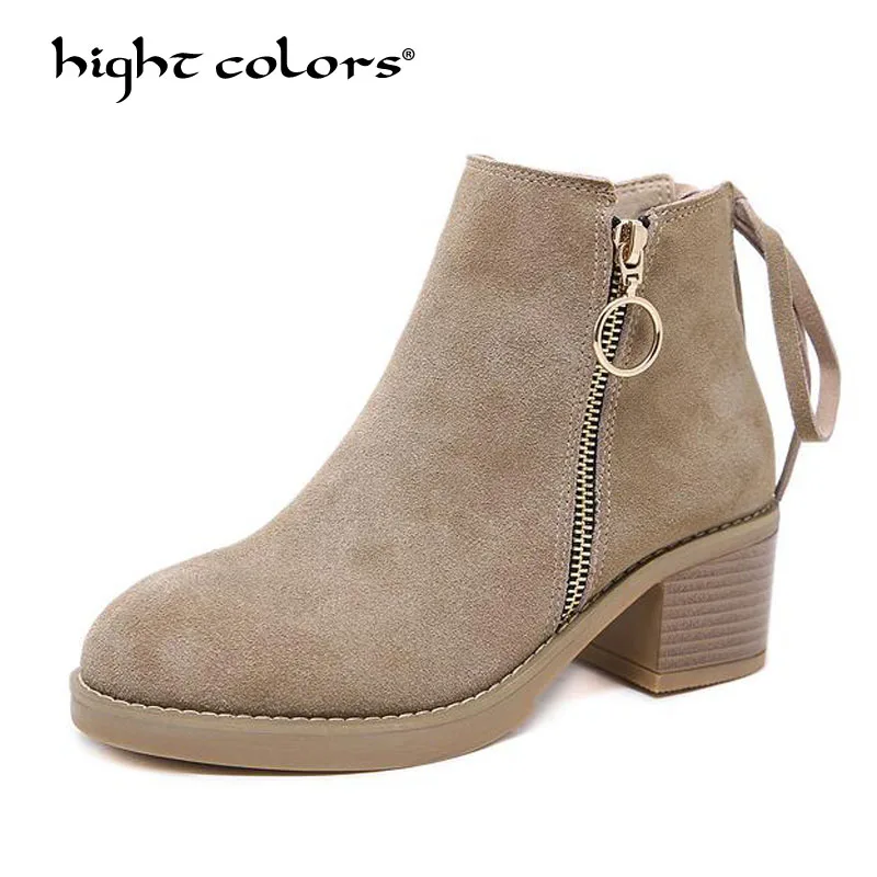 

2018 Women martin boots suede autumn winter warm plush fur shoes woman feminina female motorcycle ankle boots women botas mujer
