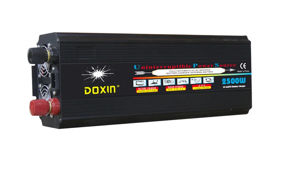 ЖК-дисплей 2,5 кВт 2500 Вт DC24V к AC220V Модифицированная волна UPS инвертор с функцией зарядки аккумулятора