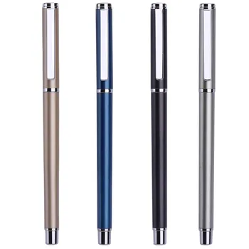 

4Pcs Korean Signature Metal Gel Pen Standard Creative Retro Teacher Coworker Gift School Office Stationery Supply Cute Accessory