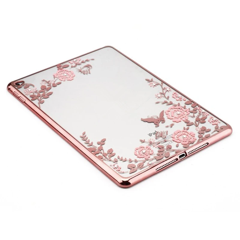 

For iPad Air 2 Case Soft Ultra Thin Silicon TPU Clear Transparent Tablet Back Cover for iPad 6 Funda Flowers Protective Shell