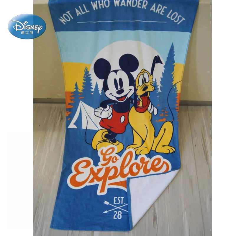 Пляжное полотенце Disney Mickey Mouse и Pluto 100% хлопок для мальчиков девочек детское летнее