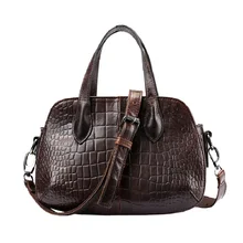 High Quality Women Fashion Design Handbag Genuine Leather Female Small Messenger Bag Vintage Retro Alligator Leather