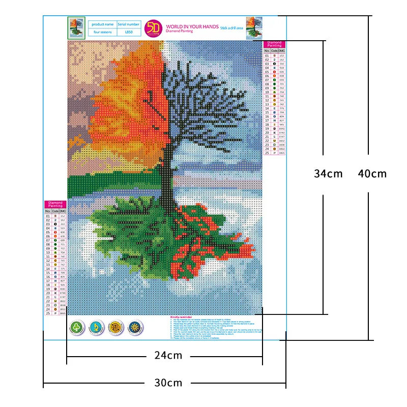 DIY Frameless 5D Diamond Painting Cross Stitch Four Seasons Tree Art Handcraft Rhinestone Cross Embroidery Stitching Home Decor (3)