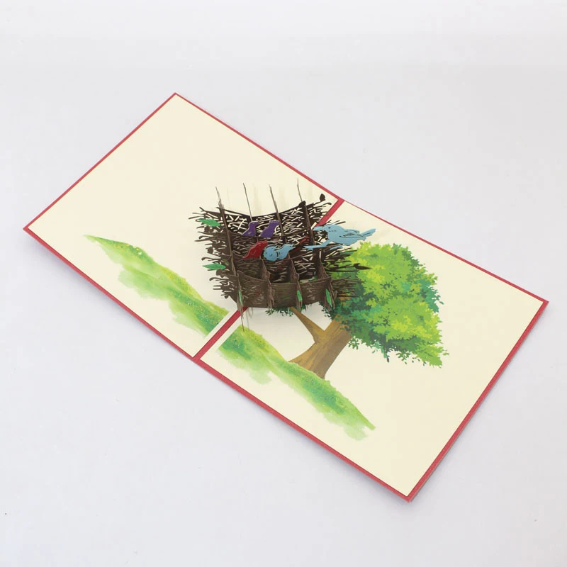  3D Handmade Colorful Bird Nest Paper Invitation Greeting Cards PostCard Teachers' Day Mother's Day  - 33058424981