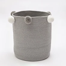 

Cotton Woven Clothes Storage Basket Kid Toys Stockpile Basket for Large Foldable Dirty Clothes Toys and Art Organizer Holder