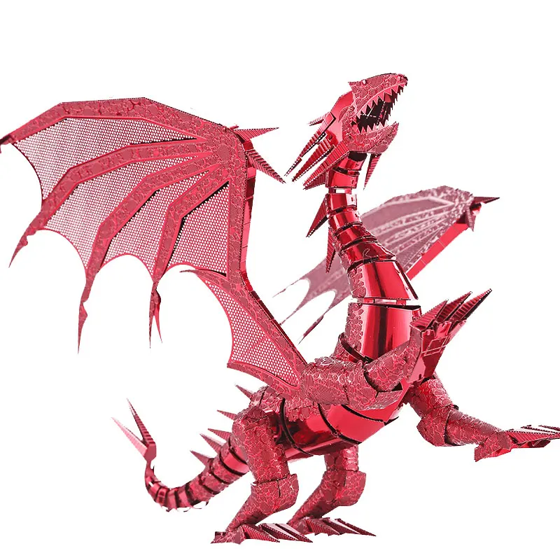 3D Puzzle Dragon Laser Cut Models Jigsaw Toy FLAME Metal Puzzle Scale
