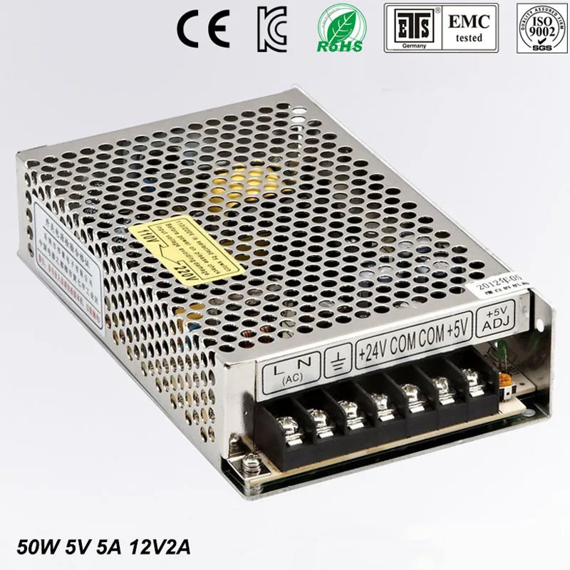 

50W Dual output 5V 12V Switching power supply AC to DC SMPS