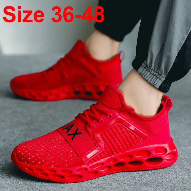 

BomKinta 2019 Hot Sale Adult Breathable Sports Shoes Men Women Outdoor Athletic Training Light Running Shoes Red Male Sneakers