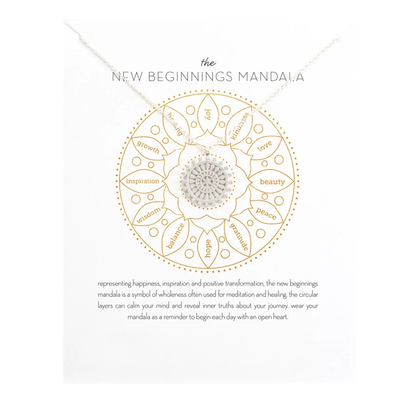 mandala necklace silver