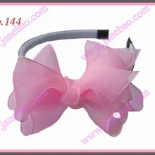 35 шт 3,5 ''повязки на голову из органзы Шелковые повязки на голову для девочки популярные заколки для волос