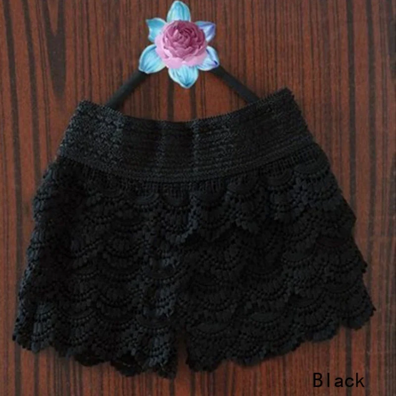 

New Arrival Summer Women Shorts Solid Lace Crochet Elastic Waist Fashion Casual Slim Short Pants