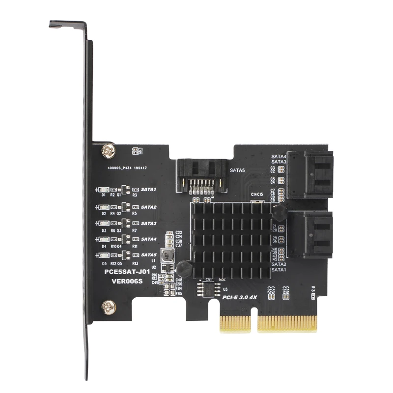 Добавьте в карты PCI E SATA Express 3 контроллер PCIE HUB 5 портов SATA3 6 Гбит/с адаптер +