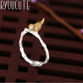 

Punk Style Vintage Retro 925 Sterling Silver Bird Rings for Women Romantic Adjustable Large Antique Finger Rings Anillos