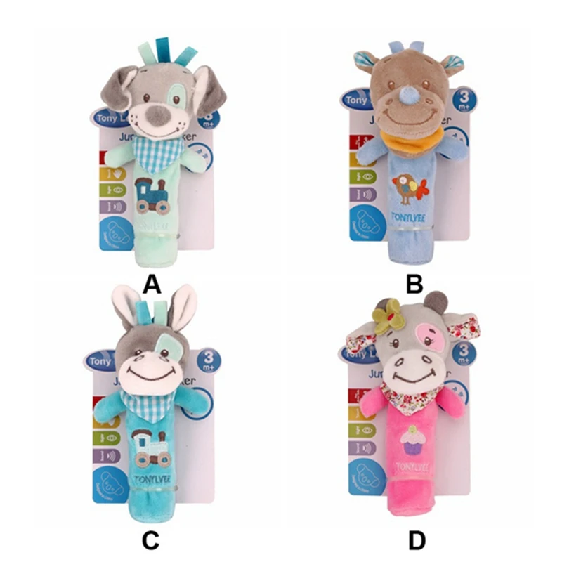 Игрушки для новорожденных, Мультяшные животные, собаки, погремушки для маленьких мальчиков и девочек, колокольчик, плюшевые игрушки для малышей, Jouet Enfant, лучший подарок