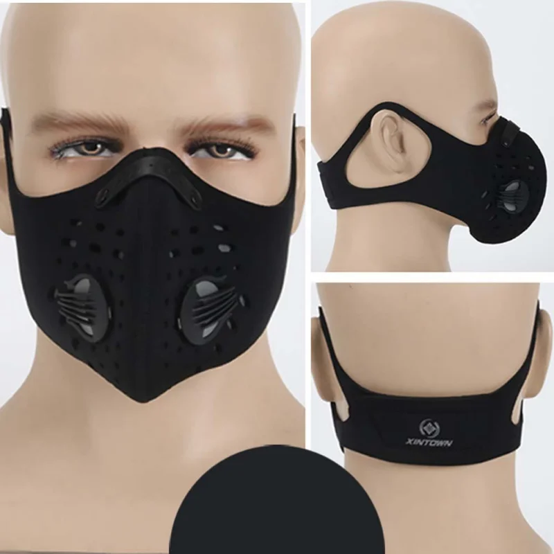 Угольный Велоспорт маска для лица Half горный велосипед BikeMasks пыли анти-загрязнения ветрозащитный лица