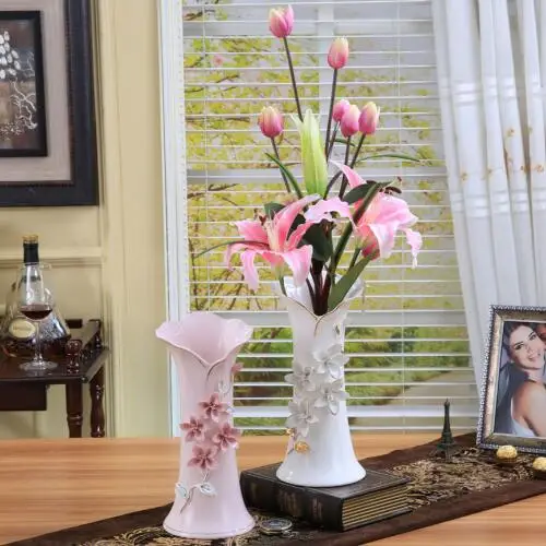Белая керамическая пресс форма Розовые цветы ваза home decor большие напольные вазы