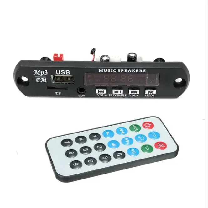 

5v 12v Bluetooth 4.2 MIC Audio Module MP3 WMA Player MP3 decoder with Board Module TF Card Slot / USB / FM / remote display