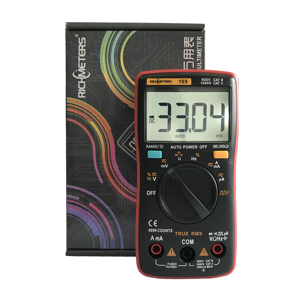 RM109-Palm-size-True-RMS-Digital-Multimeter-9999-counts-Square-Wave-Backlight-AC-DC-Voltage-Ammeter